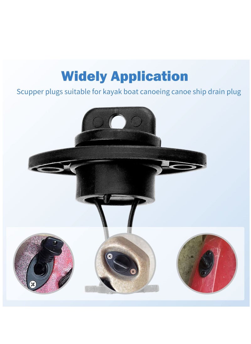 KASTWAVE - Kayak Drain Plug Kit Boat Scupper Plugs Thread Bung for Kayak Canoe Boat with Screws Hardware, Drain Stoppers Fits Most Kayak Canoe - Image 1