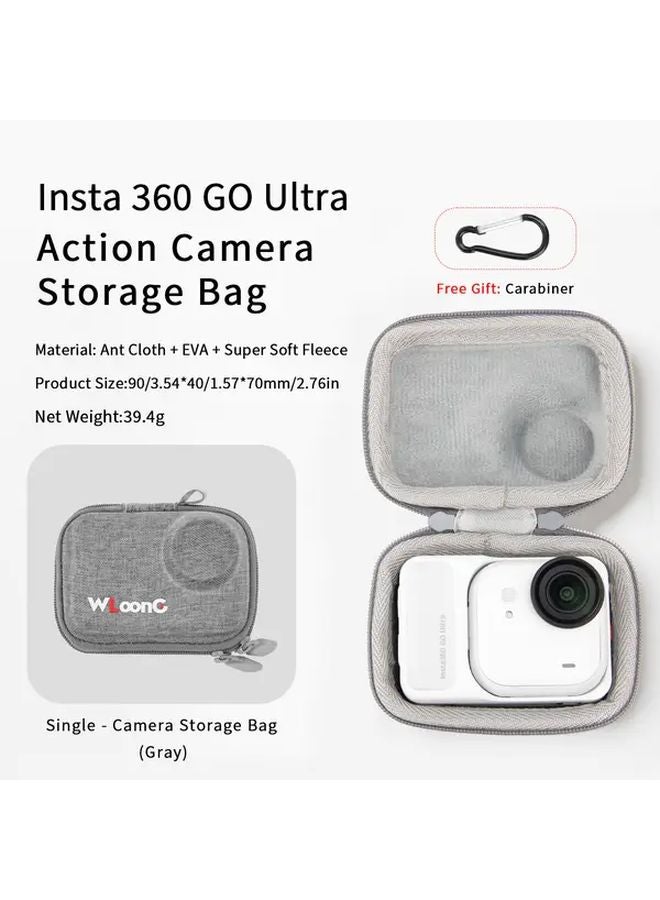 Insta360 GO Ultra Action Camera Case Hard Shell EVA Protective Storage Box Black Gray - Image 1