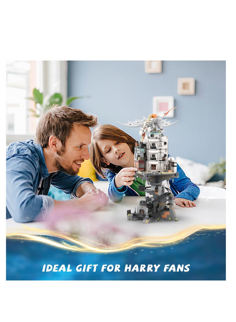 Excefore Harry Castle Potter Gringotts Bank Building Set, 1056 PCS Harry Potter Castle, Diagon Alley Architecture Model Collection Display, Compatible with Lego, Ideas Gift Building Toy for Adults Kids - Image 4