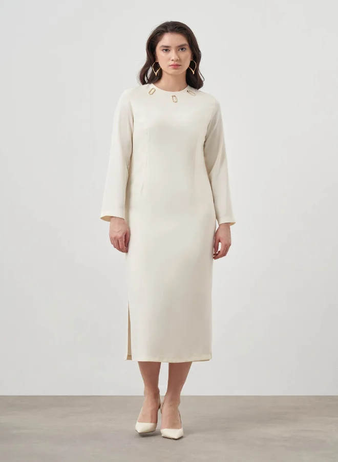 ميزال MIZALLE ORNAMENTAL COLLAR DRESS