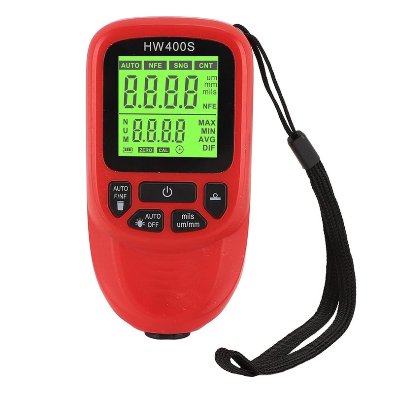 LiebeWH Professional Coating Thickness Gauge Precision Machined Paint Welding Meter Tool Digital Caliper Measuring Tools Thickness Calipers with 3 Units Mm Um for Automotive Mechanical (Red) - Image 1