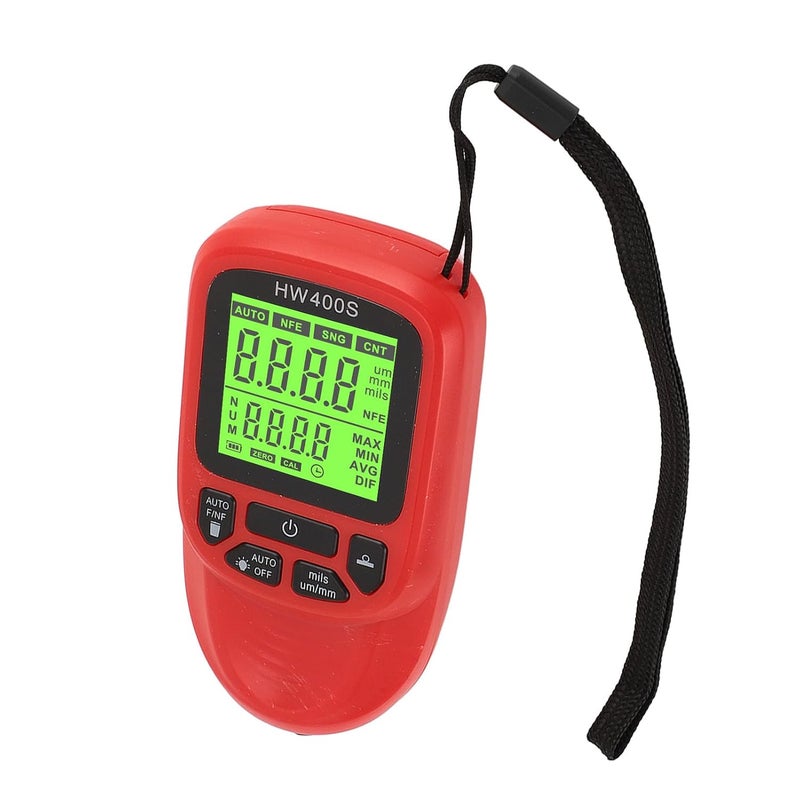 LiebeWH Professional Coating Thickness Gauge Precision Machined Paint Welding Meter Tool Digital Caliper Measuring Tools Thickness Calipers with 3 Units Mm Um for Automotive Mechanical (Red) - Image 3