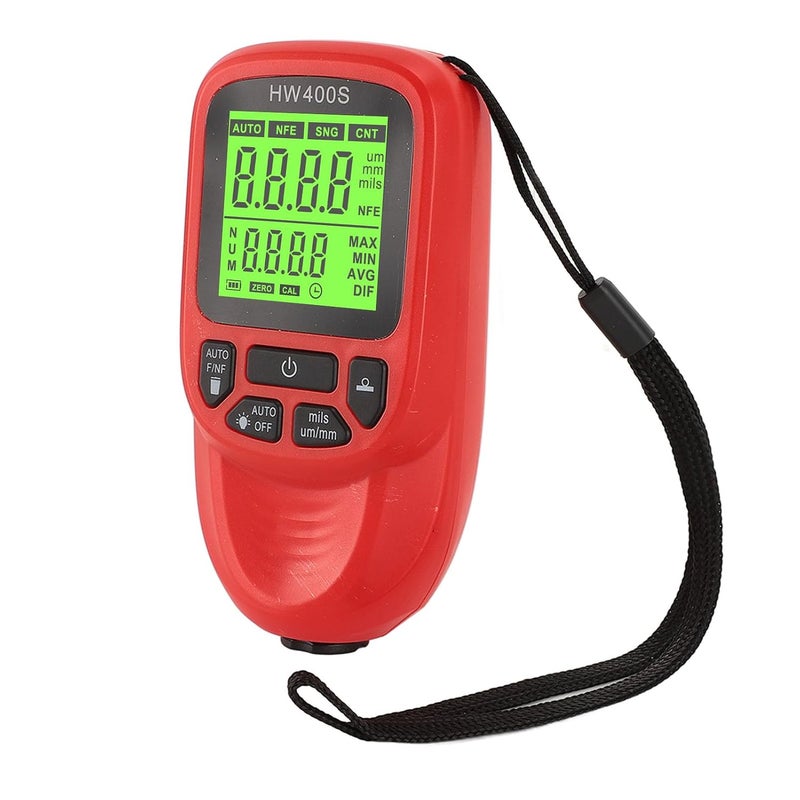 LiebeWH Professional Coating Thickness Gauge Precision Machined Paint Welding Meter Tool Digital Caliper Measuring Tools Thickness Calipers with 3 Units Mm Um for Automotive Mechanical (Red) - Image 2