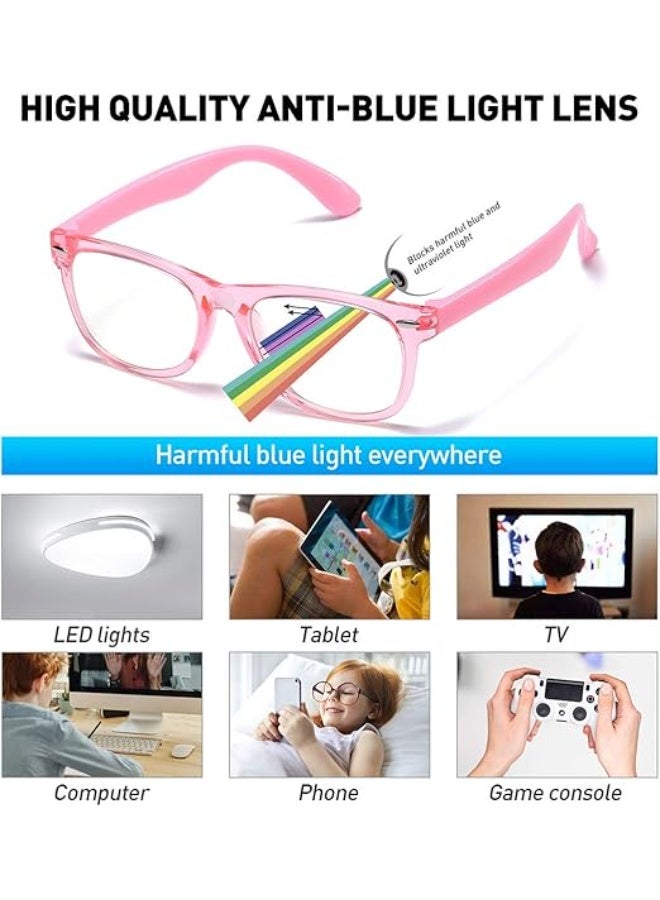 الأطفال الضوء الأزرق حجب النظارات الفتيات الأولاد 2 حزمة, نظارات الكمبيوتر للأطفال عمر 3-9,مكافحة الضوء الأزرق والصداع - Image 5