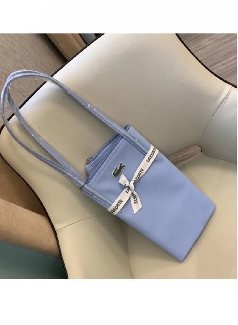 Lacoste Women's Concept Fashion Versatile Large Capacity Zipper Handbag Tote Bag Shoulder camera Bag Medium Blue - Image 3