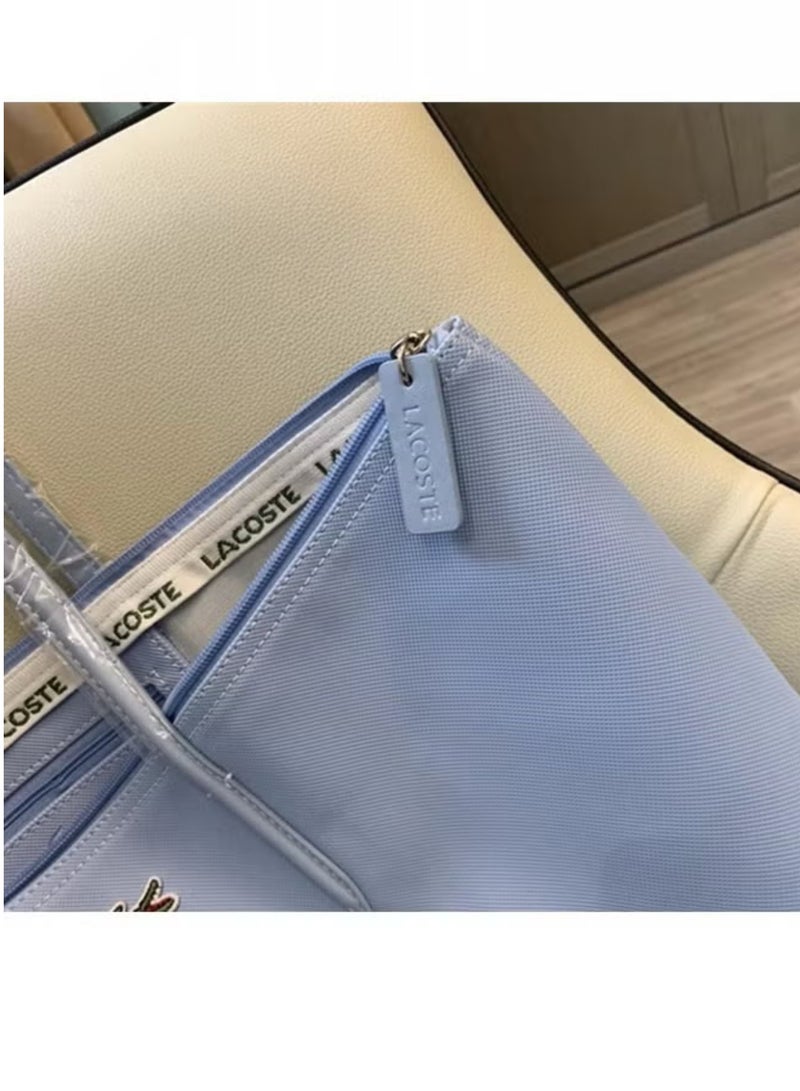 Lacoste Women's Concept Fashion Versatile Large Capacity Zipper Handbag Tote Bag Shoulder camera Bag Medium Blue - Image 2