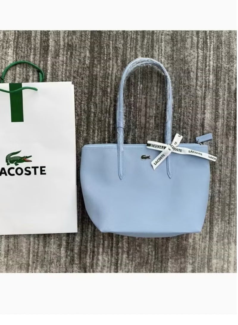 Lacoste Women's Concept Fashion Versatile Large Capacity Zipper Handbag Tote Bag Shoulder camera Bag Medium Blue - Image 1