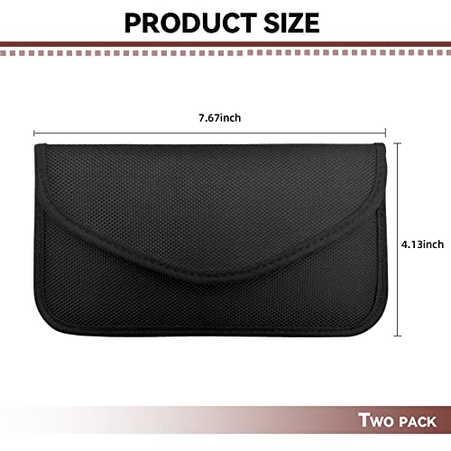 NTNEV 2PCS Faraday Bags for Car Keys and Cell Phone, RFID Signal Blocking Bag, Keyless Entry Fob Signal Blocking Pouch, Cell Phone Privacy Card Protection, Anti Radiation Key Pouch (Black) - Image 2