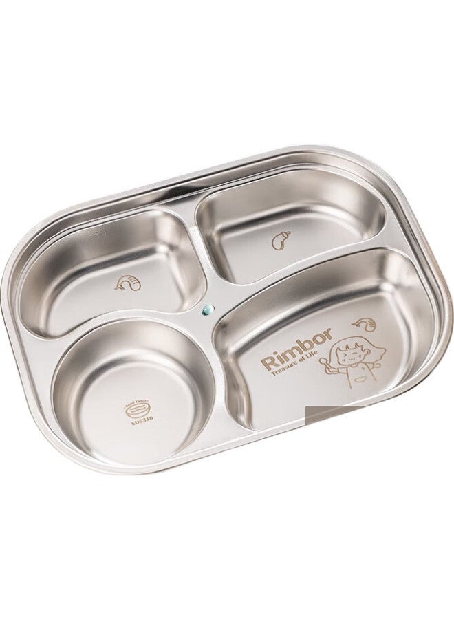 GRASEY Guangyi 316 Stainless Steel Children'S Divided Plate, Baby Home Use Four-Compartment Girl'S Dining Plate, Kindergarten Tableware Gy1376 - Image 3