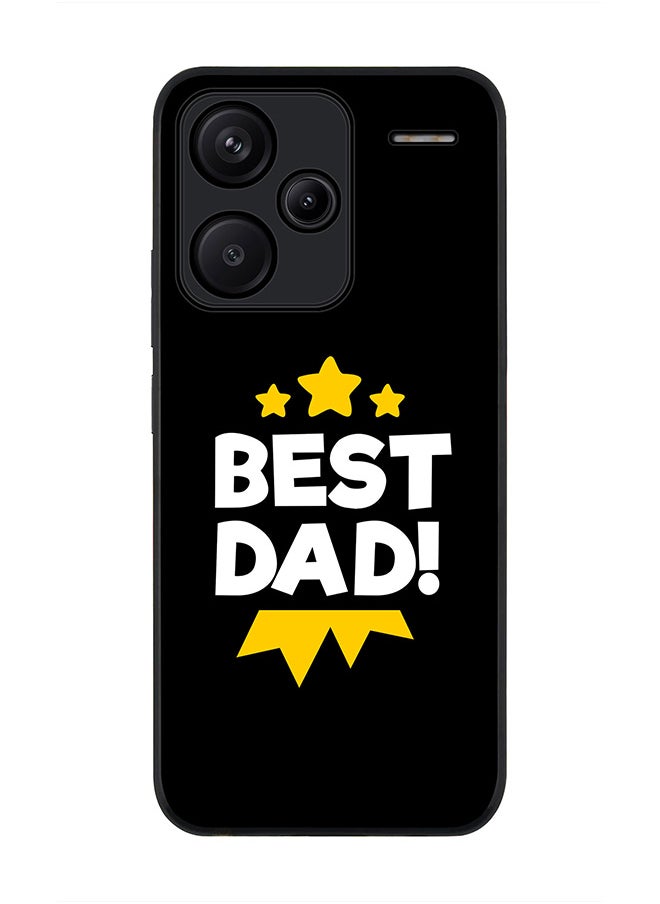 Stylizedd Rugged Black Edge Case for Xiaomi Redmi Note 13 Pro Plus, Slim fit Case Flexible Anti Drop TPU Gel Thin Cover -  Best Dad Medal  - Image 1