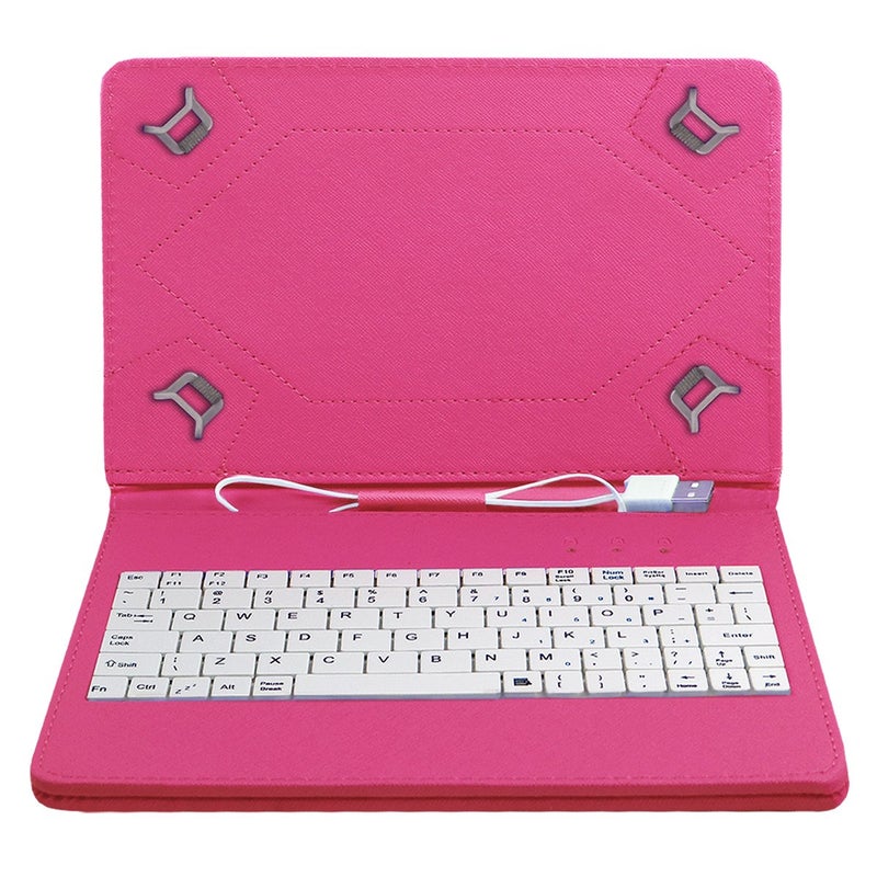 ACM حافظة لوحة مفاتيح USB متوافقة مع غطاء جهاز Ikall N8 - وردي - Image 3