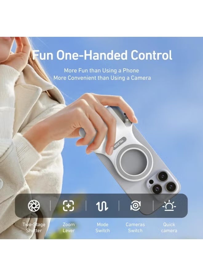 FEND Fun Shot Magnetic Grip with Detachable Remote for Smartphones, Hands-Free Selfies, Video Recording, Live Streaming, Vlogging, Adjustable Angle, Compact Portable Design – Universal Magnetic Mount for iPhone, Android, and Other Devices for Travel, Work, and Daily Use - Image 4