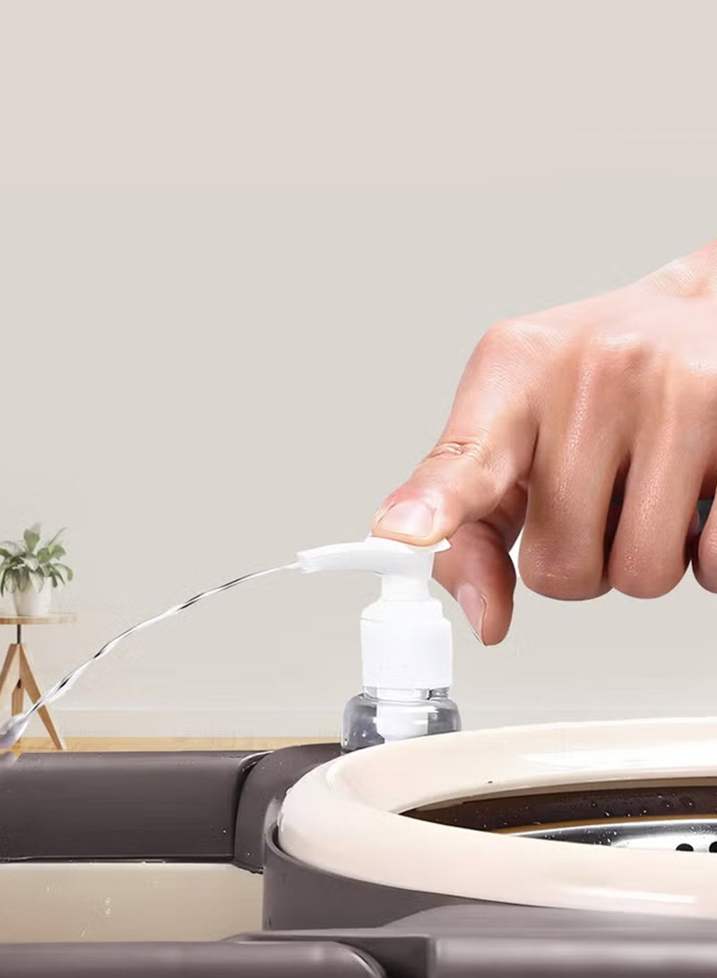 MarkedOne Efficient Floor Cleaner Spin Mop with 360° Spinning Action, Stainless Steel Adjustable Handle, 2 Replacement Heads, Mop with Wheels & Integrated Spray Bottle for Effortless Mops for Floor Cleaning - Image 2