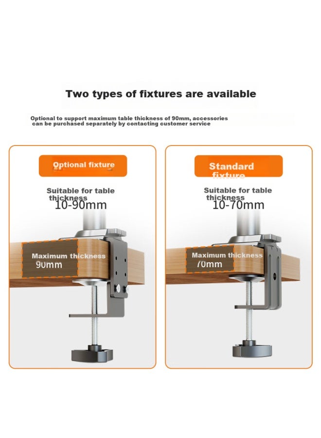 Ecola Monitor Arm Dual Screen Column Type Height Adjustable Free Suspension Lift Game Design Versatile Inverted Computer Stand F42bk Black - Image 5
