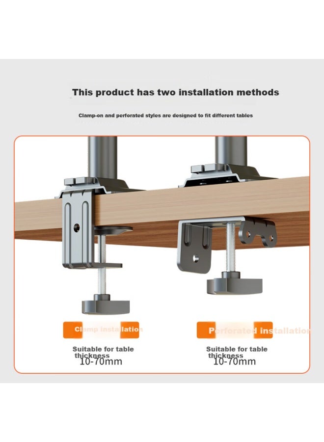 Ecola Monitor Arm Dual Screen Column Type Height Adjustable Free Suspension Lift Game Design Versatile Inverted Computer Stand F42bk Black - Image 4
