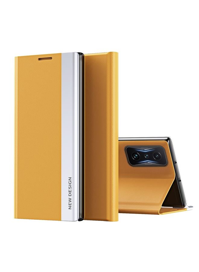 Case For Xiaomi Redmi K50 Gaming Side Electroplated Adsorption Leather Phone Case