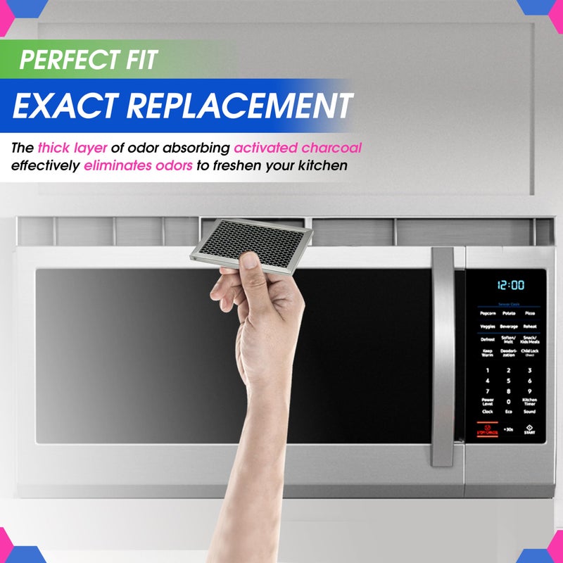 Bagean Microwave Charcoal Filter 6.15 X 3.95 For Jx81J Wb02X11536 Wb06X10823 Ge Microwave Filter Replacement - Vent Carbon Filter Freshens And Filters Kitchen Air In Over-The-Range Oven Stove Fan (2-Pack) - Image 5