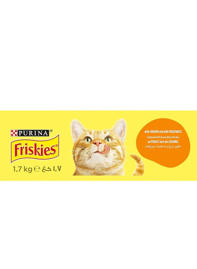 طعام القطط الجاف بورينا فريسكيز بالدجاج والخضروات 1.7 كجم