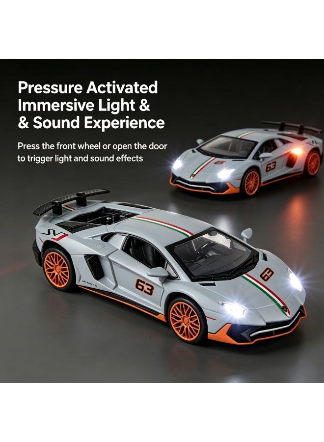 LAMBORGHINI High-Detail Alloy Car Model with Realistic Lighting & Sound Effects, 1:32 Scale Die-Cast Vehicle, Collectible Display Model for Adults & Kids - Image 5