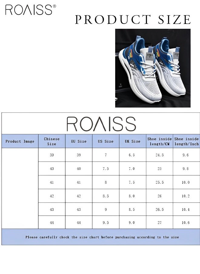roaiss - حذاء رياضي رجالي شبكي يسمح بالتهوية ونعل سميك ووسادة هوائية متباينة للجري وكرة السلة واللياقة البدنية حذاء مريح ومتعدد الاستخدامات برباط ومضاد للانزلاق حذاء كاجوال - Image 1