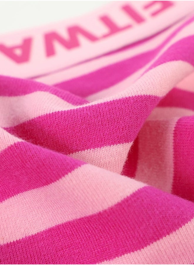 Fitwarm 2 Piece Summer Dog Clothes with Crop Top and Skirt, Striped Dog Dress for Small Dogs Girl, Pet Cat Outfit, Pink, Large  - Image 4