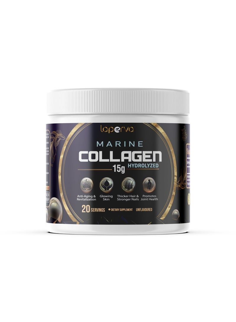 Laperva Laperva Marine Collagen Hydrolyzed - Unflavored 330 Gm Boost Skin Radiance, Strengthen Joints & Nails, Premium Anti-Aging Formula with Essential Marine Proteins, Non-GMO, Gluten-Free (20 servings) - Image 1
