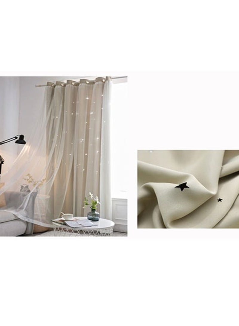 Blackout Curtains, Decorative Thread Foil Blackout Curtains, Thermal Insulated Room Darkening Curtains for Bedroom Living Room