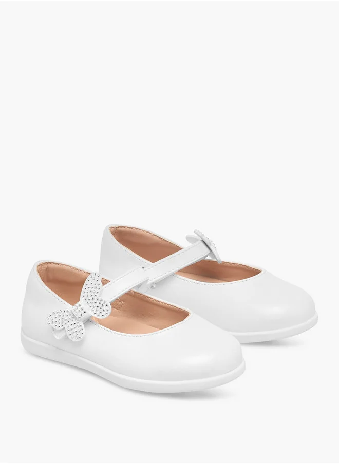 بيرفيت Girls Butterfly Accent Mary Jane Shoes with Hook and Loop Closure