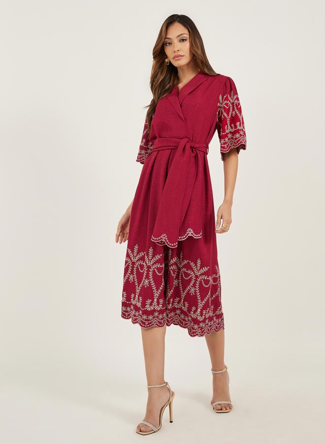 Styli Embroidered Wrap Dress - Image 2