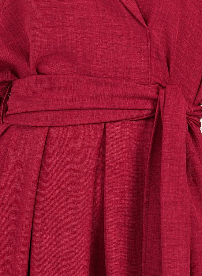 Styli Embroidered Wrap Dress