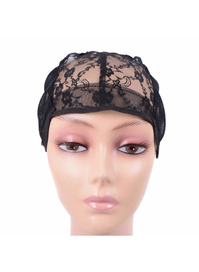 yantaisiyu 2 pcs/lot Wig Caps for Making Wigs with Elastic Band on the Back Easy Weaving Ventilated Wig Caps with Plastic (Black M 22 inch) - Image 2