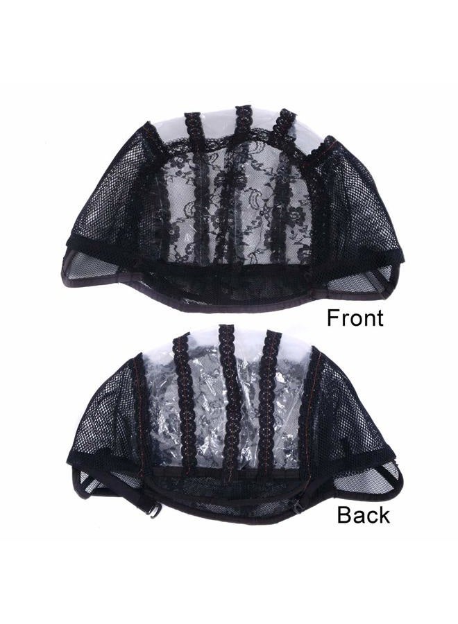 yantaisiyu 2 pcs/lot Wig Caps for Making Wigs with Elastic Band on the Back Easy Weaving Ventilated Wig Caps with Plastic (Black M 22 inch) - Image 4