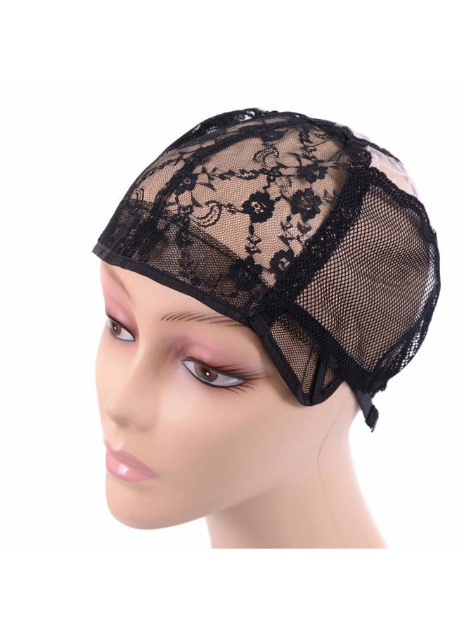 yantaisiyu 2 pcs/lot Wig Caps for Making Wigs with Elastic Band on the Back Easy Weaving Ventilated Wig Caps with Plastic (Black M 22 inch) - Image 5