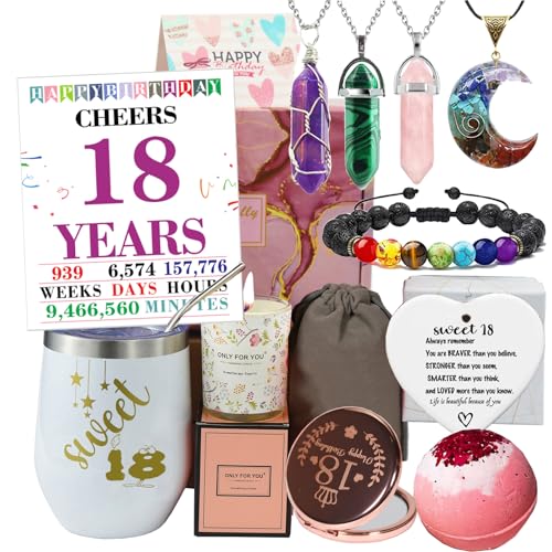 Carselage 18th Birthday Gifts for Girls, Unique Sweet 18 Birthday Gift Ideas, Happy 18 Year Old Birthday Decorations Gifts for Teenager Girls, Younger Sister, Daughters, Granddaughters - Image 1