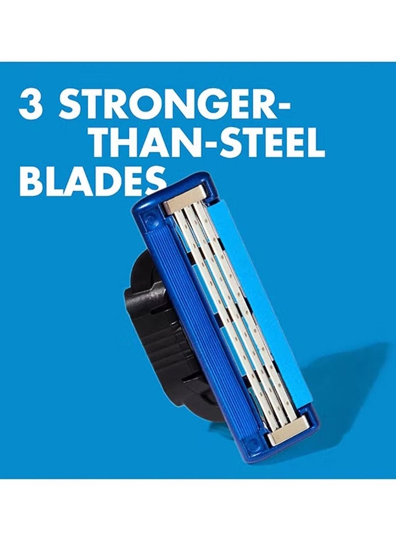 Mach3 Turbo 4  Blade Refills Silver/Blue