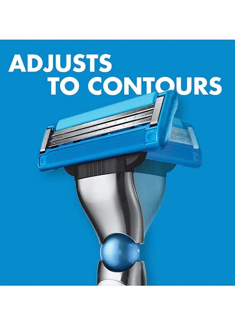 Mach3 Turbo 4  Blade Refills Silver/Blue