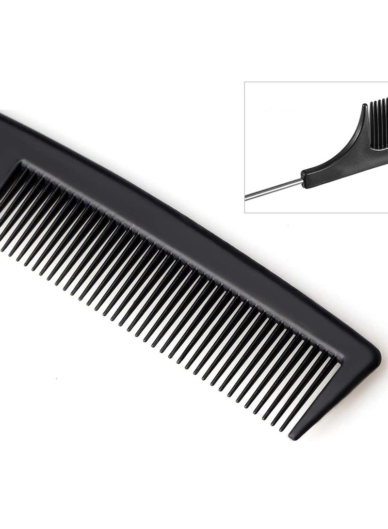 DubaiGallery Pin Tail Comb Rat For Hair Styling Fine Tooth Metal Pin Hairdressing Hair Style Rat Tail Salon - Black - Image 3