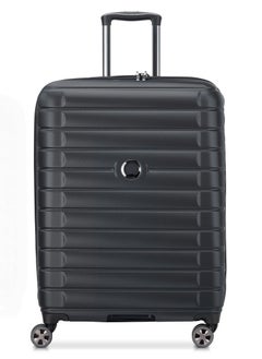 DELSEY Shadow 5.0 Hardcase Expendable Double wheel luggage Trolley Suitcase with Weight Indicator 70cm/27.50Inch, 91+9L, 4.6kg, Medium - Black  - Image 1