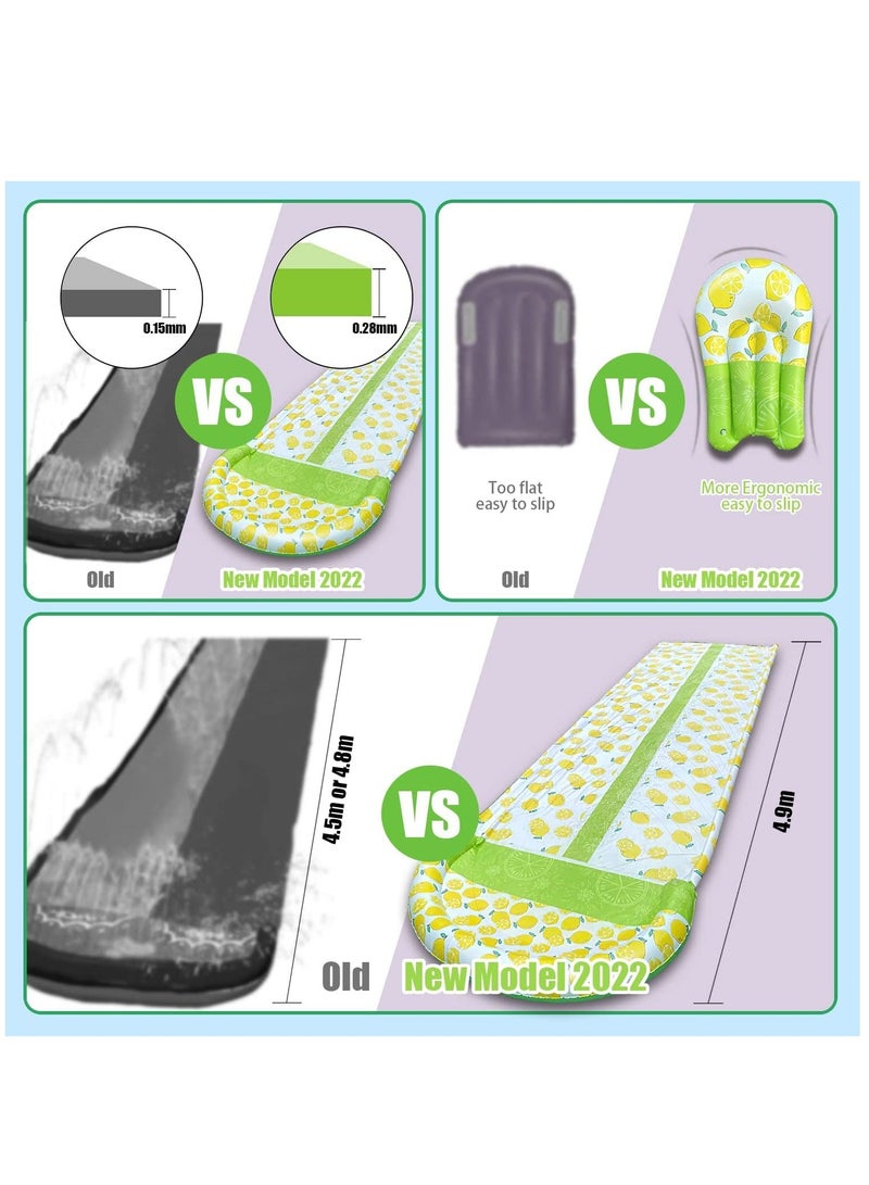 SYOSI Water Slide for Kids Adults Double Lane Slip Backyards Funner Slip and Slide Summer Water Play Toys Waterslide with 1 Boogie Boards 15.75FT 1 Sliding Racing Lanes for Backyard - Image 3