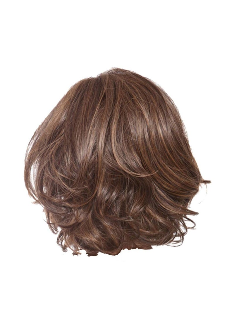 Women's Short Curly Hair Wig, Personalized Fake Headgear, Women's Fashion Short Curly Wigs, Ladies Heat Resistant Wavy Brown Natural Wigs - Image 1