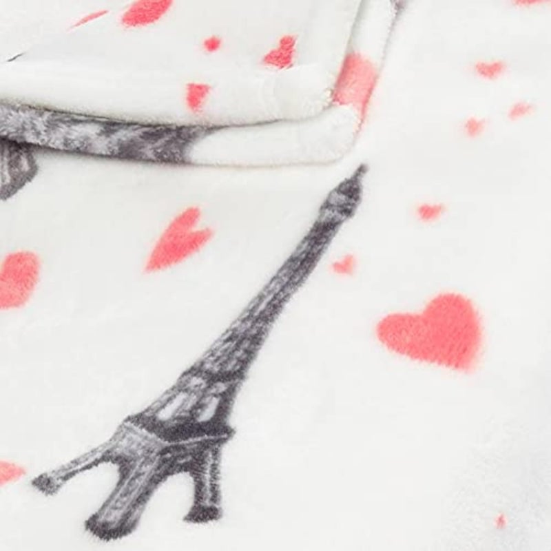 Betsey Johnson Paris Love Plush-Fleece Pink Throw Blanket-50X70 - Image 4