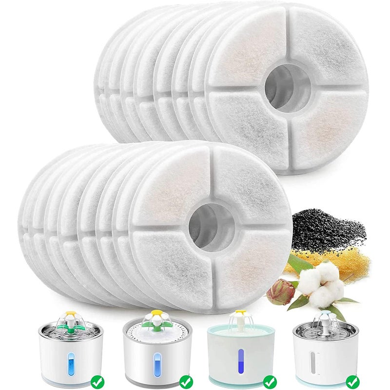 VinDox Cat Water Fountain Filters16 Pack Pet Fountain Replacement FiltersCat Fountain Filter for 81oz24L Flower Cap Cat FountainAutomatic Water Dispenser Drinking Fountain