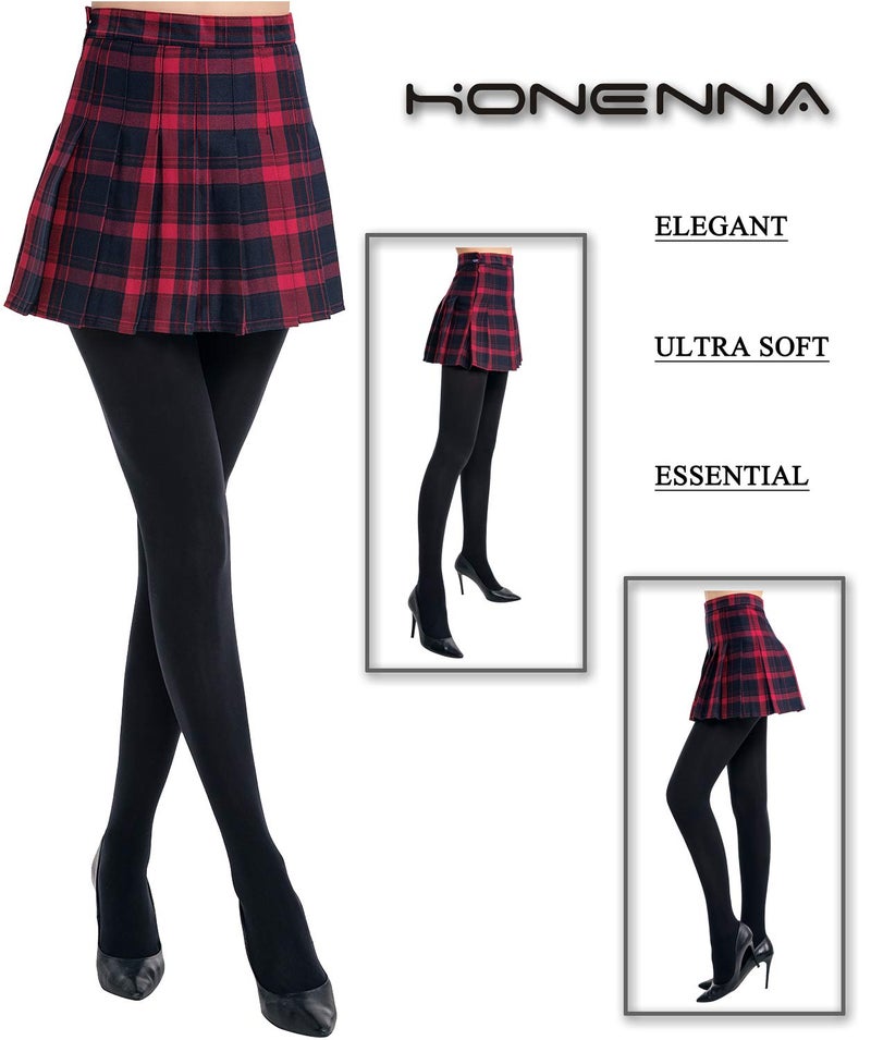 HONENNA Women's Control Top High Elastic Soft Opaque Pantyhose Tights - Image 3