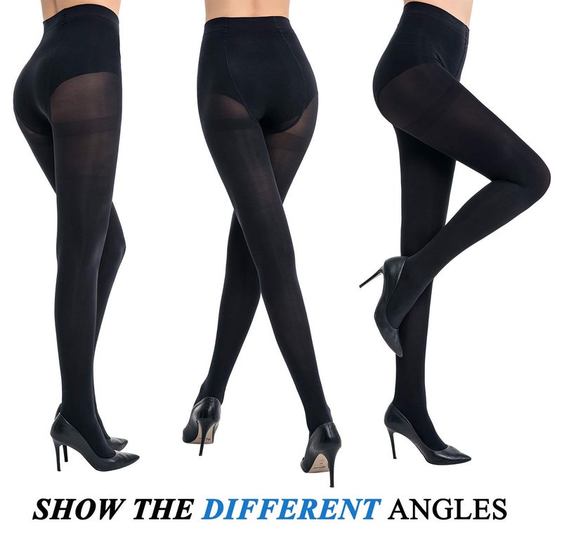 HONENNA Women's Control Top High Elastic Soft Opaque Pantyhose Tights - Image 5