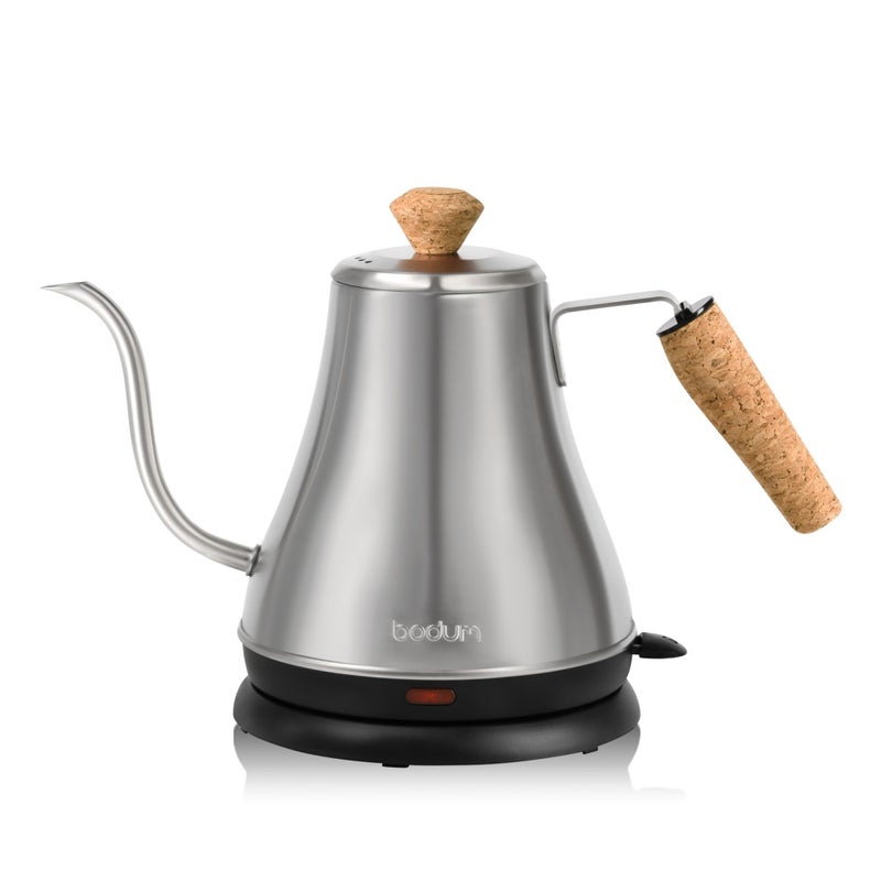 Bodum 27oz Melior Gooseneck Electric Water Kettle, Pour Over Coffee & Tea, Brushed Stainless Steel - Image 1
