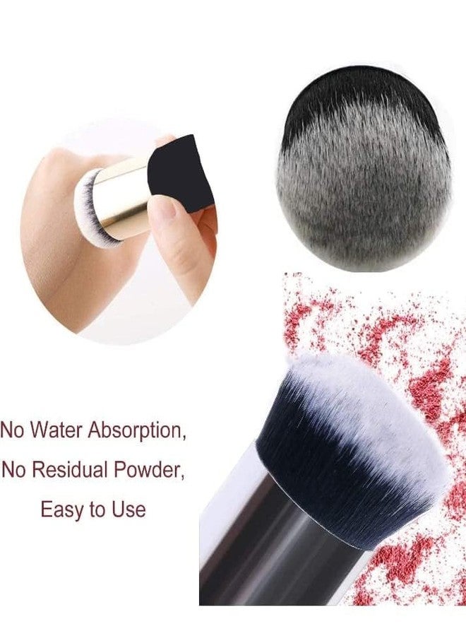Crizer Powder Makeup Brush, Professional Flat Kabuki Cosmetic Brush, Single Handle Large Blush Brush Soft Face Mineral Powder Foundation Brush Face Brush for Blending Liquid Make Up - Image 3