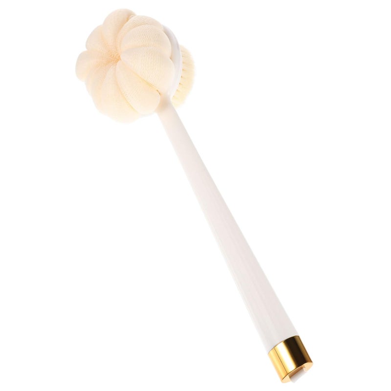 Dual Sided Back Scrubber Brush Long Handle Soft Nylon Bristles Exfoliating with Hanging Cord - Image 2