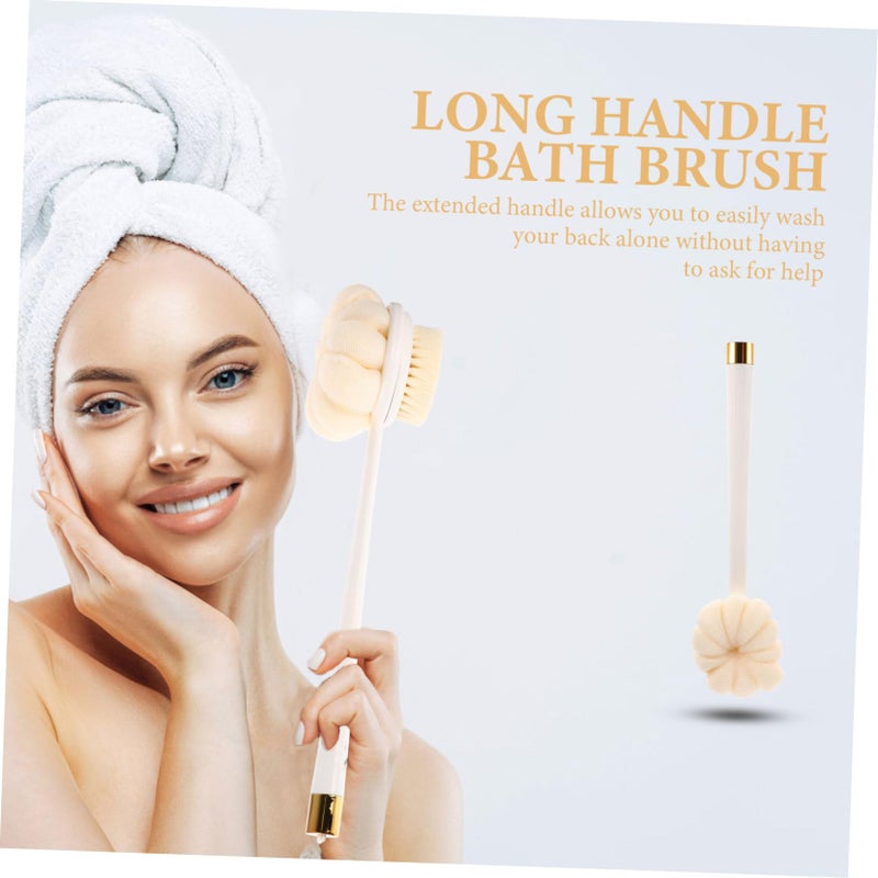 Dual Sided Back Scrubber Brush Long Handle Soft Nylon Bristles Exfoliating with Hanging Cord - Image 5