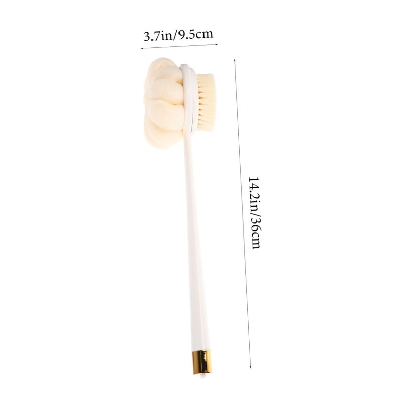 Dual Sided Back Scrubber Brush Long Handle Soft Nylon Bristles Exfoliating with Hanging Cord - Image 3