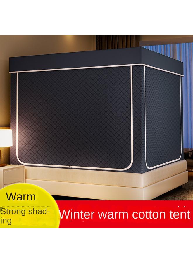 Bluejw Indoor Winter Cotton Tent Dormitory Adult Cotton Mosquito Net Autumn And Winter Warm Windproof Cold Protection Privacy Bed Net Iron - Image 2